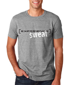 Grey t-shirt with experience sweat design